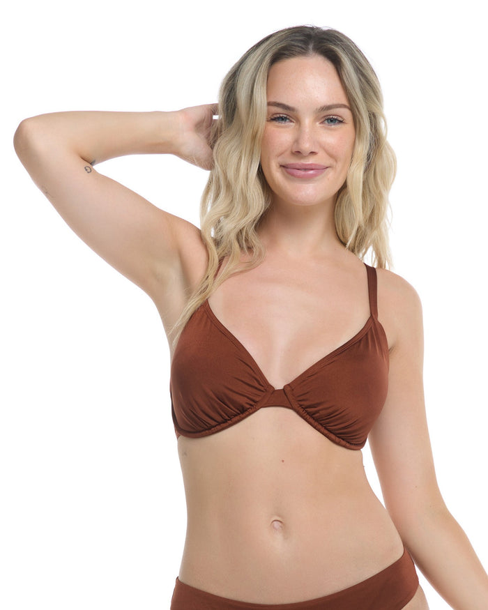 Hilary D, DD, E & F Cup Top - TIGER'S EYE - SKYE