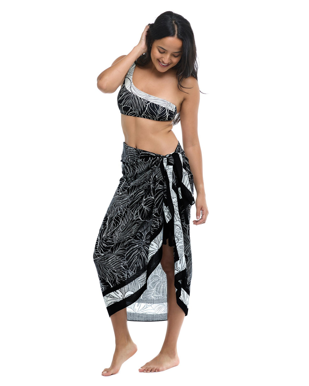 Hula Woven Rayon Fabric Sarong - Black & White – SKYE