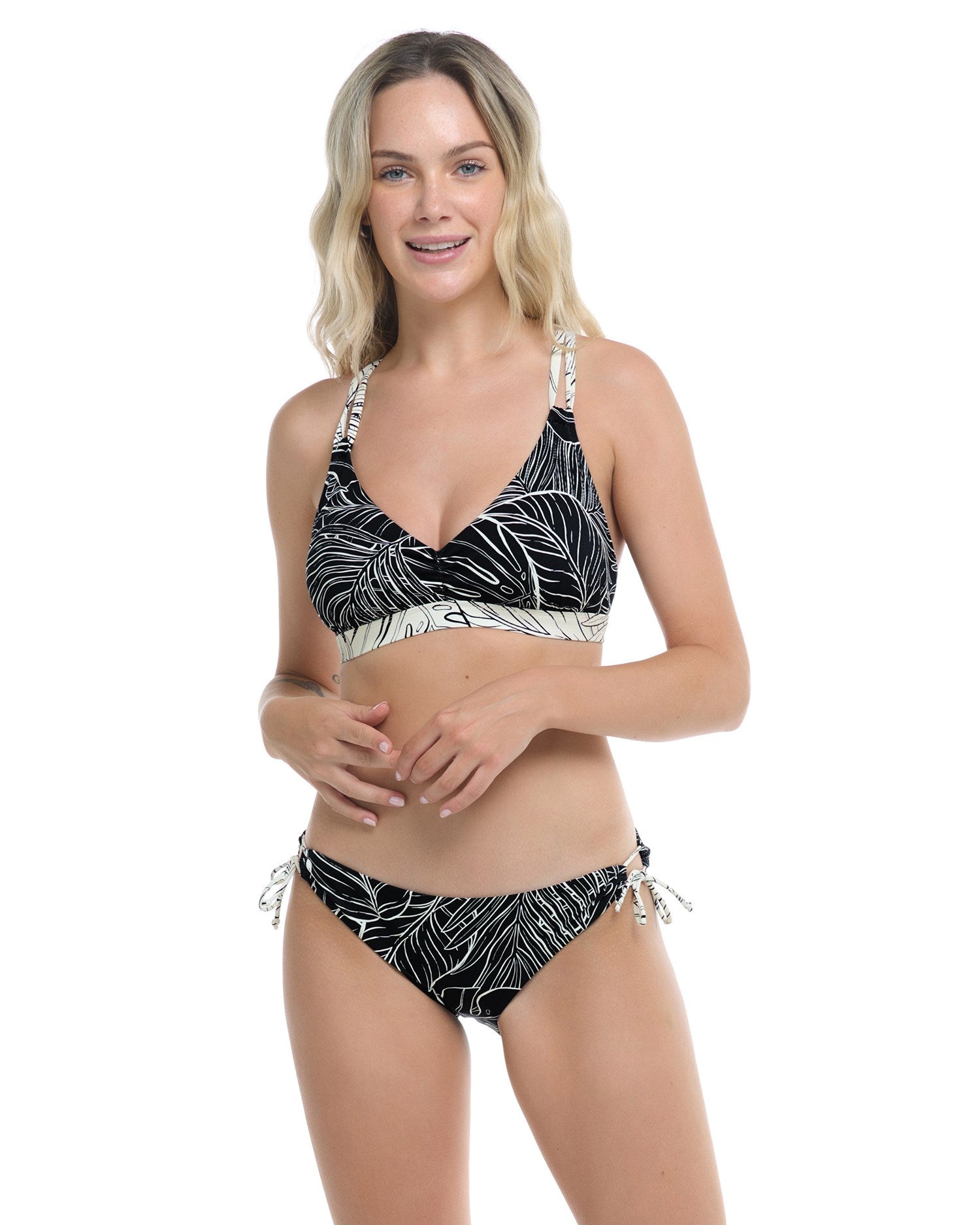 Juliana Low Rise Full Coverage Bikini Bottom - Black & White – SKYE