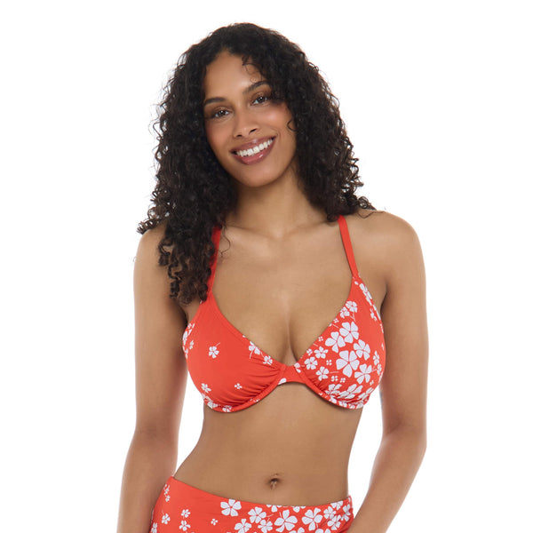Hilary D, DD, E & F Cup Top - SEA PETALS - SKYE