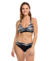 Sarah D, DD, E & F Cup Top - WILD WONDERS-Black